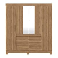 Guarda Roupa Casal 4 Portas Com Espelho E Pés Amêndola Touch - 2