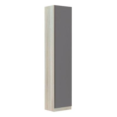 Guarda Roupa Solteiro Prime Plus 1 Porta Legno Crema com Cinza Puro MDP Luciane