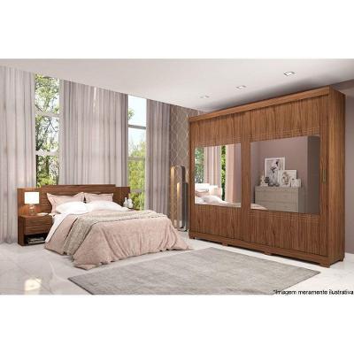 Guarda Roupa Casal Blumenau 2 Portas de Correr 4 Gavetas Cinamomo-Off White