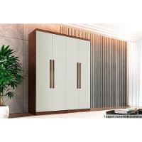 Guarda Roupa Casal 4 Portas e 3 Gavetas Império Naturale/Off White - Rufato - 2