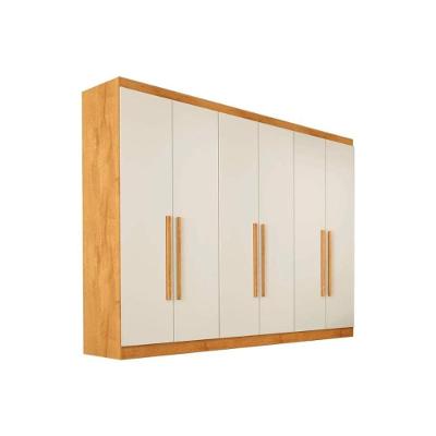 Guarda Roupa 6 Portas E 6 Gavetas Oslo Peroba-off White - Europa