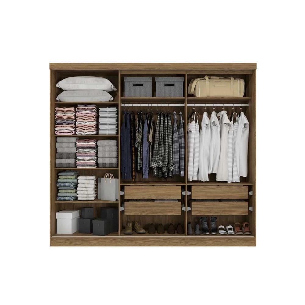 Guarda Roupa Casal Flex 5 Portas e 4 Gavetas N564 Nogueira/Macadamia - Kappesberg - 5