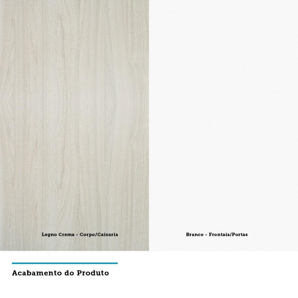 Guarda Roupa Canto Solteiro Vidro C/ Escrivaninha Legno Crem - 3