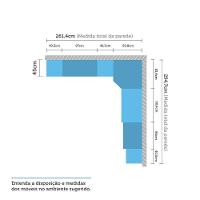 Guarda Roupa Canto Solteiro Vidro C/ Escrivaninha Legno Crem - 6
