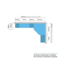 Guarda Roupa Solteiro De Canto C/ Escrivaninha 7 Gavetas Leg