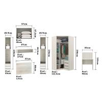 Guarda Roupa Solteiro De Canto C/ Escrivaninha 7 Gavetas Leg - 5