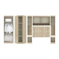 Guarda Roupa De Canto Casal 9 Portas 2 Gavetas Com Cabeceira Queen Master Luciane Móveis Avelã Rústico Com ártico Rústico