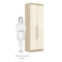 Guarda Roupa De Canto Casal 9 Portas 2 Gavetas Com Cabeceira Queen Master Luciane Móveis Avelã Rústico Com ártico Rústico - 5