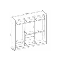 Guarda Roupa Casal 3 Portas 4 Gavetas 5 Prateleiras c/ Espelho Dalila Amêndola/Off White - Demóbile