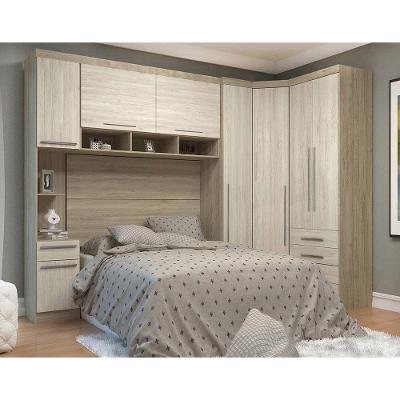 Guarda Roupa de Canto Casal Master 8 Portas 4 Gavetas Avelã Rústico com Ártico Rústico