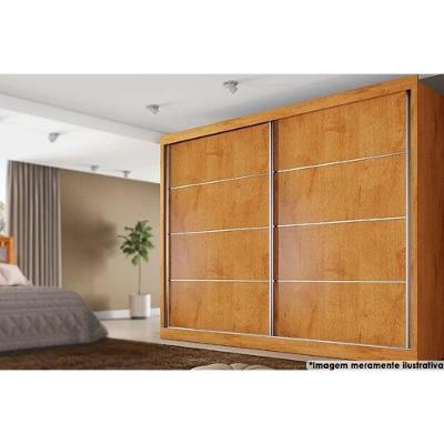 Guarda Roupa Casal Verona Plus 2 Portas de Correr 3 Gavetas Peroba