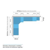 Guarda Roupa De Canto Solteiro C/ Espelho Legno Crema C/ Kas