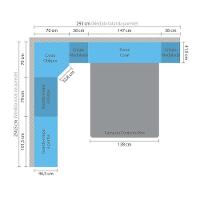Guarda Roupa De Canto Casal 4 Gavetas C/ Espelho E Cabeceira