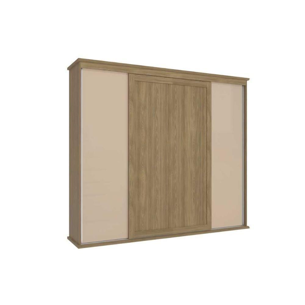 Guarda Roupa Casal N565 4 Portas de Correr e 4 Gavetas Nogueira/Macadamia - Kappesberg - 1