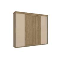 Guarda Roupa Casal N565 4 Portas de Correr e 4 Gavetas Nogueira/Macadamia - Kappesberg - 1