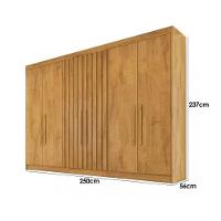 Guarda Roupa Casal Potente 6 Portas c/ 2 Ripados e 6 Gavetas Off White/Peroba - Europa - 3