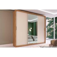 Guarda Roupa Casal 3 Portas 2 Gavetas c/ Espelhos Dalila Amêndola/Off White - Demóbile - 6