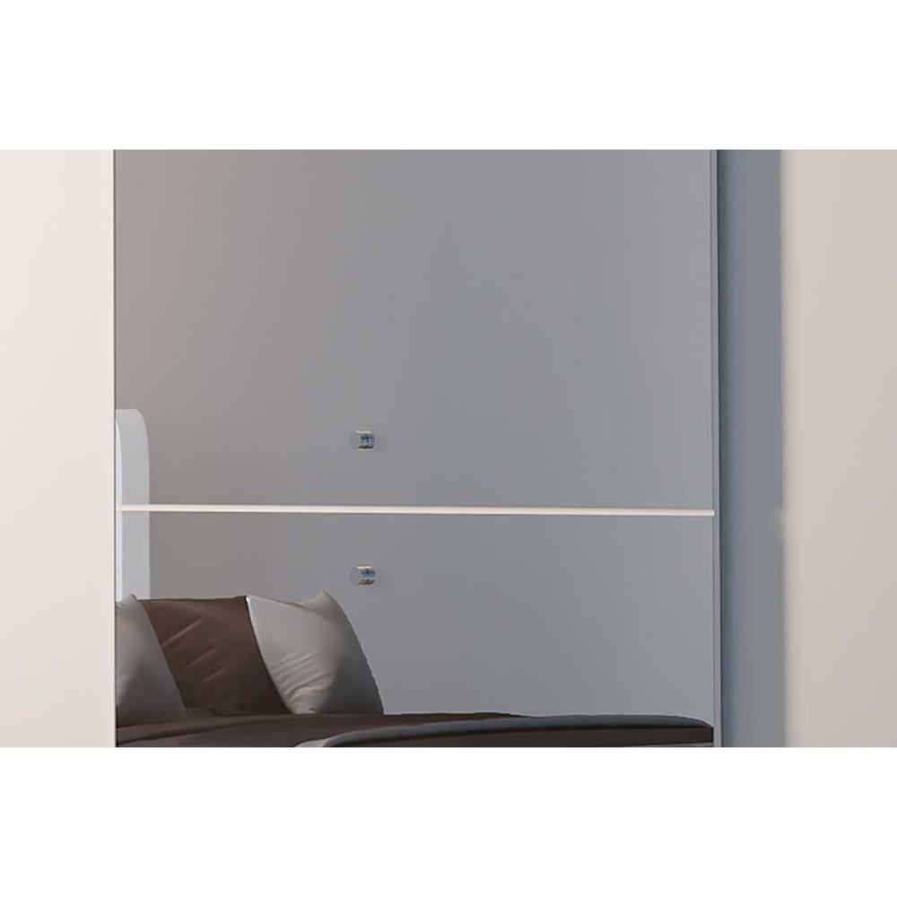 Guarda Roupas 3 Portas de Correr e 4 Gavetas c/ Espelho Veneza Luxo Naturale/Off White - Rufato - 9