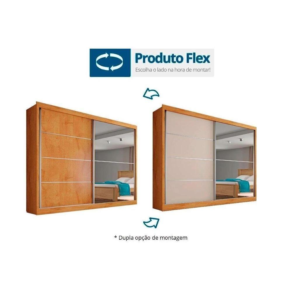 Guarda Roupa Casal 2 Portas de Correr e 4 Gavetas c/ 1 Espelho Verona Plus Peroba - Europa - 3