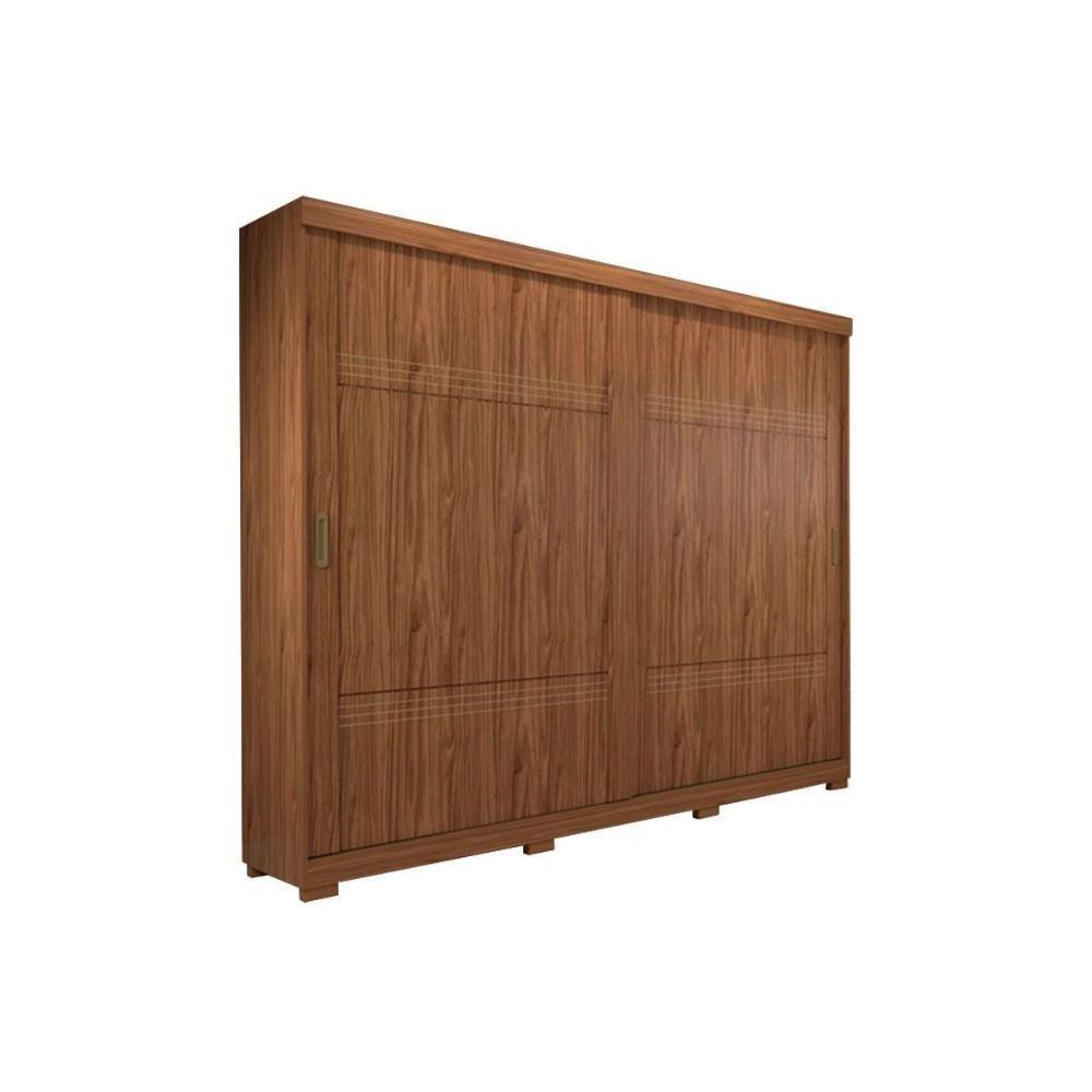 Guarda Roupas 2 Portas de Correr e 4 Gavetas c/ Pés Blumenau Cinamomo/Off White - Panan - 6