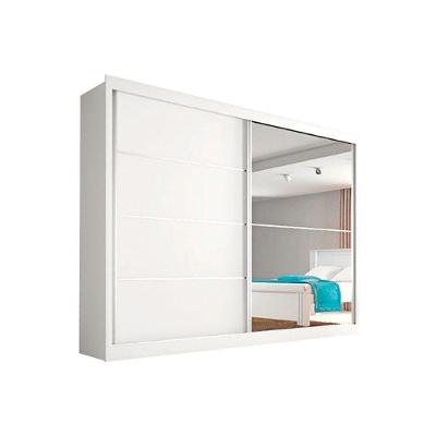 Guarda Roupa Casal Verona Plus Braúna 2 Portas de Correr 4 Gavetas MDF Europa