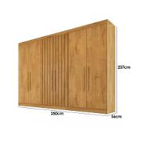 Guarda Roupa Casal Potente 6 Portas c/ 4 Ripados e 6 Gavetas Off White/Peroba - Europa - 7