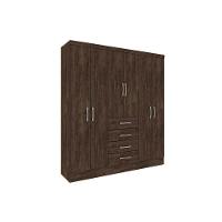 Guarda Roupa 6 Portas Arizona c/ e 4 Gavetas Branco/Neve - Tcil Móveis - 6