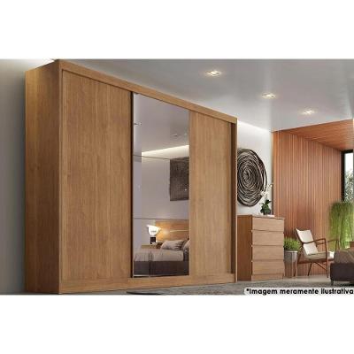 Guarda Roupa Casal Sollo Plus 3 Portas de Correr 6 Gavetas Cumaru Móveis Novo Horizonte
