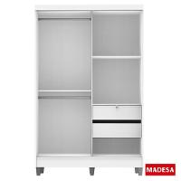 Guarda-Roupas Luke Branco 2 Portas Espelho Com Pés Madesa - 3