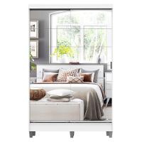 Guarda-Roupas Luke Branco 2 Portas Espelho Com Pés Madesa - 8