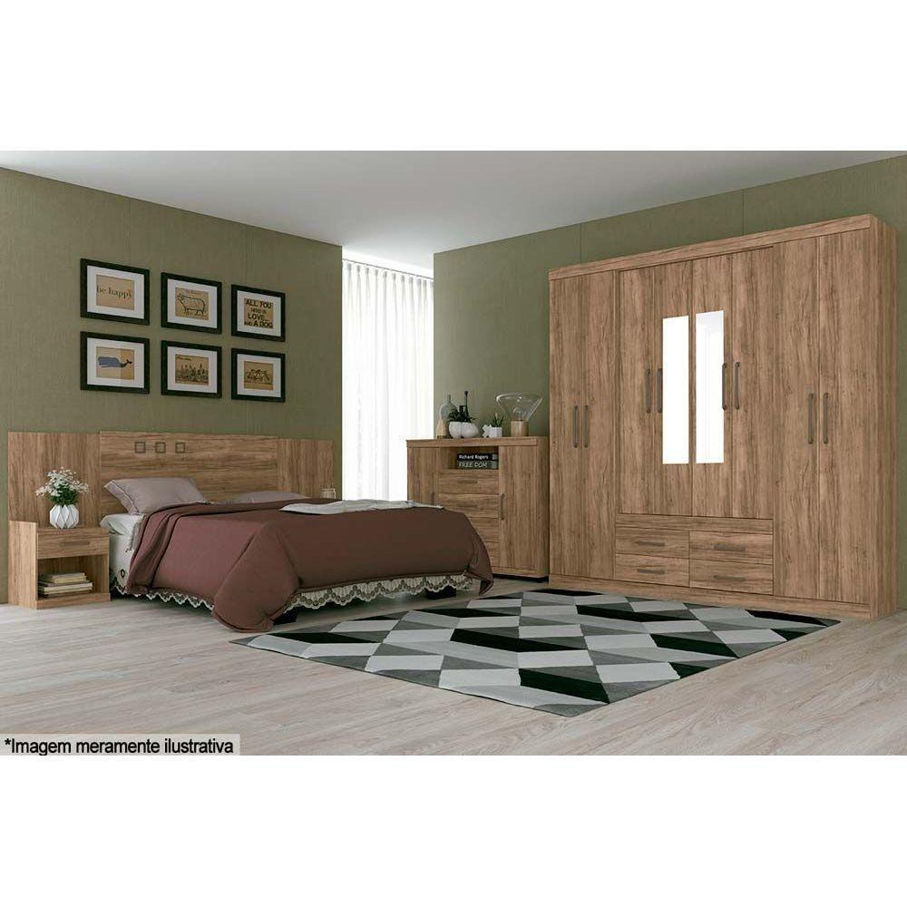 Guarda Roupa Casal 8 Portas e 4 gavetas c/ Espelho Nápoles Branco - Santos Andirá - 3