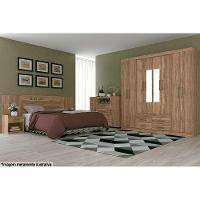 Guarda Roupa Casal 8 Portas e 4 gavetas c/ Espelho Nápoles Branco - Santos Andirá - 3