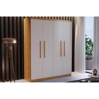 Guarda Roupa Solteiro 4 Portas e 2 Gavetas Espanha Naturale/Off White - Rufato - 1