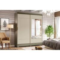 Guarda Roupa Casal 2 Portas de Correr e 2 Gavetas c/ Espelho Briz B74 Nature/Off White - Henn - 7