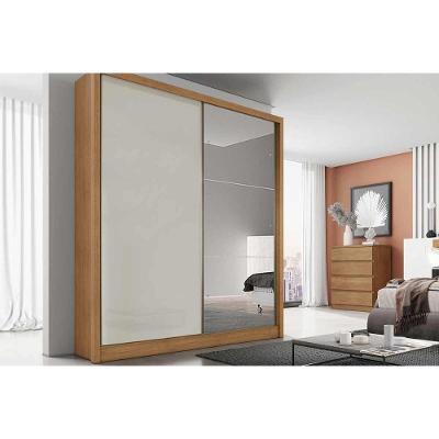 Guarda Roupa Solteiro Thor Plus 2 Portas de Correr 3 Gavetas Freijó Cumaru c- Fendi