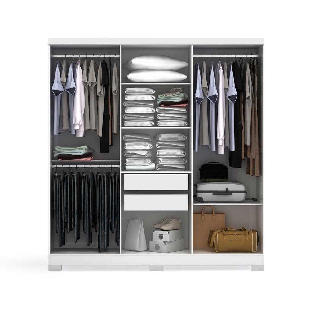 Guarda Roupa 6 Portas Open E 2 Gavetas E530 Branco - Kappesberg - 7