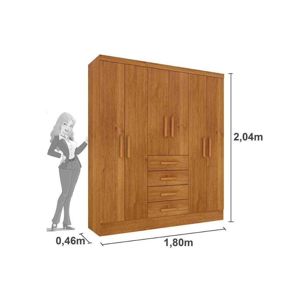 Guarda Roupa 6 Portas Arizona c/ e 4 Gavetas Cinamomo - Tcil Móveis - 2