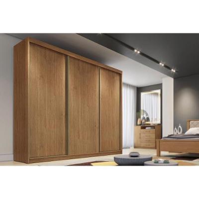 Guarda Roupa Casal Arezzo Plus Freijo Cumaru 3 Portas de Correr 3 Gavetas MDF Novo