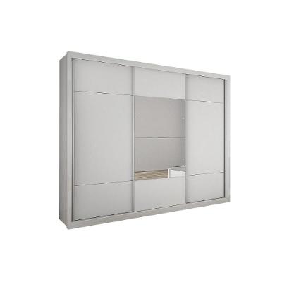 Guarda Roupa Casal Arezzo Plus 3 Portas de Correr 3 Gavetas Branco MDF