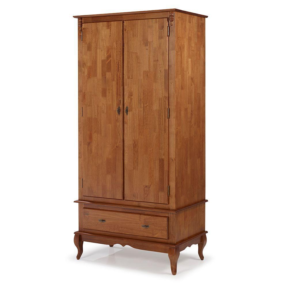 Roupeiro 2 Portas 1 Gaveta M560406 Imbuia Verniz - 1