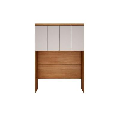 Guarda Roupa Casal Armário Ponte Aéreo Rizon 4 Portas Bater Freijo Cumaru c- Fendi MDF