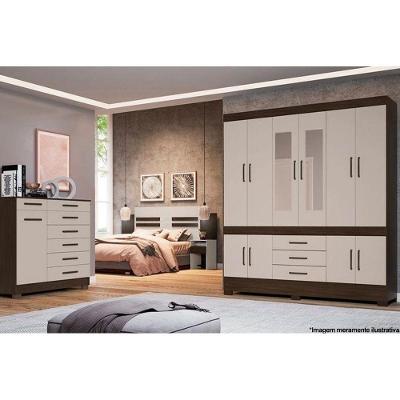 Guarda Roupa Casal New Murano 10 Portas de Abrir 3 Gavetas Amêndola-Off White Demóbile