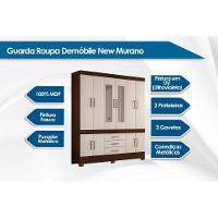 Guarda Roupa Casal 10 Portas e 3 Gavetas c/ Espelho New Murano Amêndola/Off White - Demóbile - 5