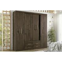 Guarda Roupa Casal 8 Portas E 4 Gavetas Nápoles Ébano - Santos Andirá - 1