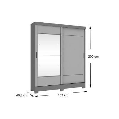 Guarda Roupa Casal Solteiro Briz B74 2 Portas de Correr 2 Gavetas Nature-Off White