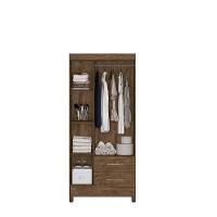 Guarda Roupa Solteiro 3 Portas 2 Gavetas Lima - Castanho Wood Castanho Wood