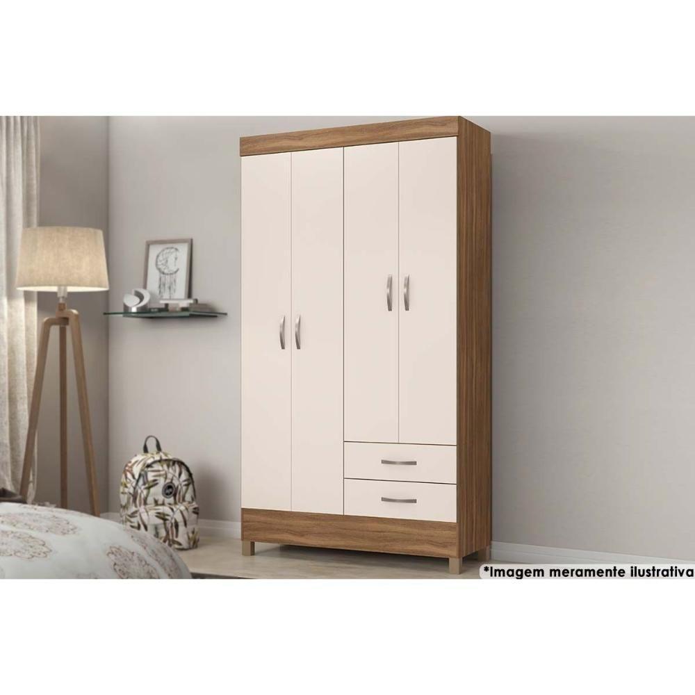 Guarda Roupa Solteiro 4 Portas e 2 Gavetas Astro Amêndola Touch - Demóbile - 1