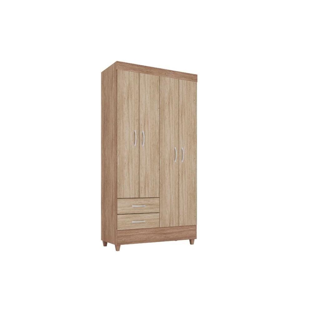 Guarda Roupa Solteiro 4 Portas e 2 Gavetas Astro Amêndola Touch - Demóbile - 2