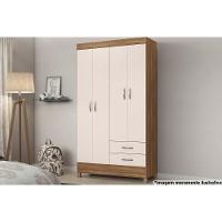 Guarda Roupa Solteiro 4 Portas e 2 Gavetas Astro Amêndola Touch - Demóbile - 1