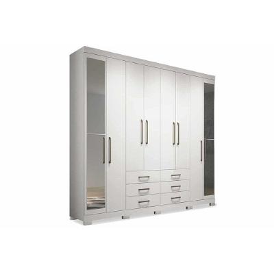 Guarda Roupa Casal Master 8.6 8 Portas de Abrir 6 Gavetas Branco Santos Andirá
